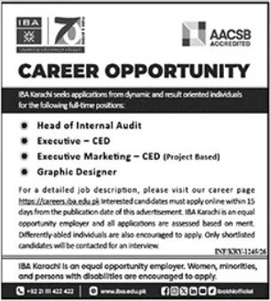 Institute Of Business Administration IBA Karachi Jobs 2026 Jobs 2026 — original advertisement