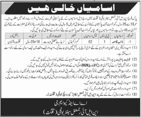 NLI Regiment Center Gilgit Job 2026 – Pakistan Army Jobs 2026 — original advertisement