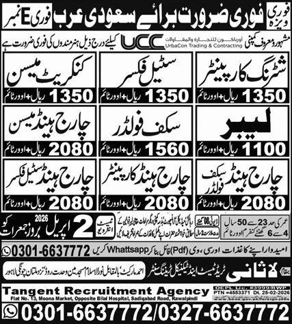 Steel Fixer & Chargehand Steel Fixer Jobs 2026 – Lasani Trade Test & Technical Training Center Jobs 2026 — original advertisement