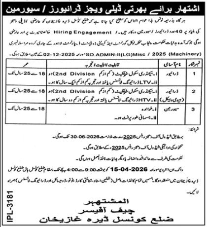 District Council Dera Ghazi Khan Job 2026 Jobs 2026 — original advertisement
