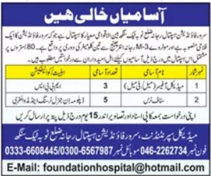Sarwar Foundation Hospital Rajana Jobs 2026 Jobs 2026 — original advertisement