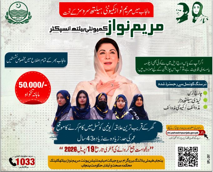 Health & Population Department Lahore Jobs Notice 2026 – Health Department Punjab Jobs 2026 — original advertisement