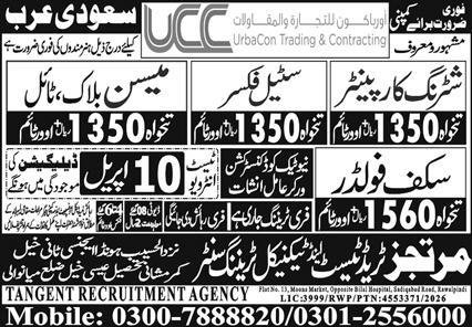 Steel Fixer & Shuttering Carpenter Jobs 2026 In Saudi Arabia – Tangent Recruiting Agency Jobs 2026 — original advertisement