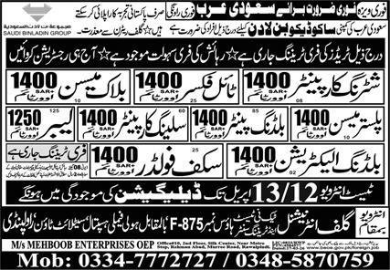 Building Painter & Building Electrician Jobs 2026 – Gulf Job Hunts Manpower Services Jobs 2026 — original advertisement