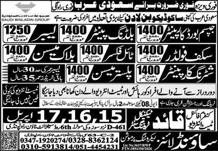 Building Painter & Plaster Mason Jobs 2026 In Saudi Arabia – Sound Lines Recruiting Promotion Jobs 2026 — original advertisement