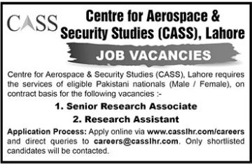 Center For Aerospace & Security Studies Jobs 2026 – Centre For Aerospace & Security Studies CASS Jobs 2026 — original advertisement
