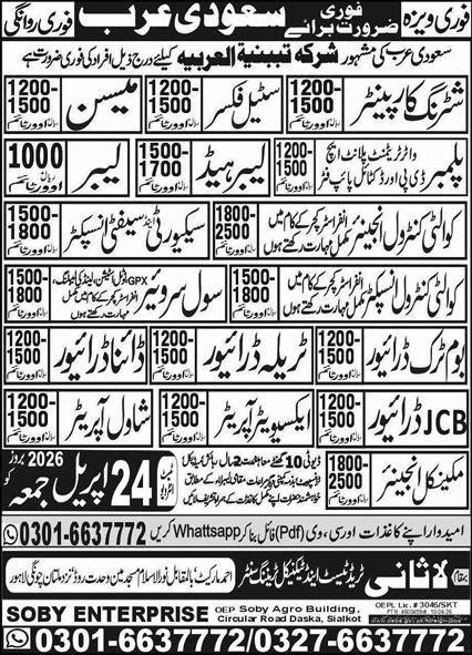 Quality Control Inspector & Civil Surveyor Jobs 2026 – Lasani Trade Test & Technical Training Center Jobs 2026 — original advertisement