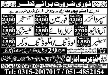 Supervisor & Trolley Boy Jobs 2026 In Qatar – Arab Emrates International Trade Test Center Jobs 2026 — original advertisement