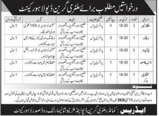 Military Green Depot Lahore Cantt Jobs 2026 – Pakistan Army Jobs 2026 — original advertisement