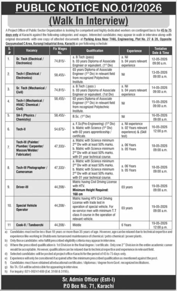 Public Sector Organization Karachi Jobs 2026 Jobs 2026 — original advertisement