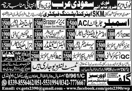 Machine Operator And General Mechanic Jobs in Saudia Arabia – Gulf Job Hunts Manpower Services Jobs 2026 — original advertisement