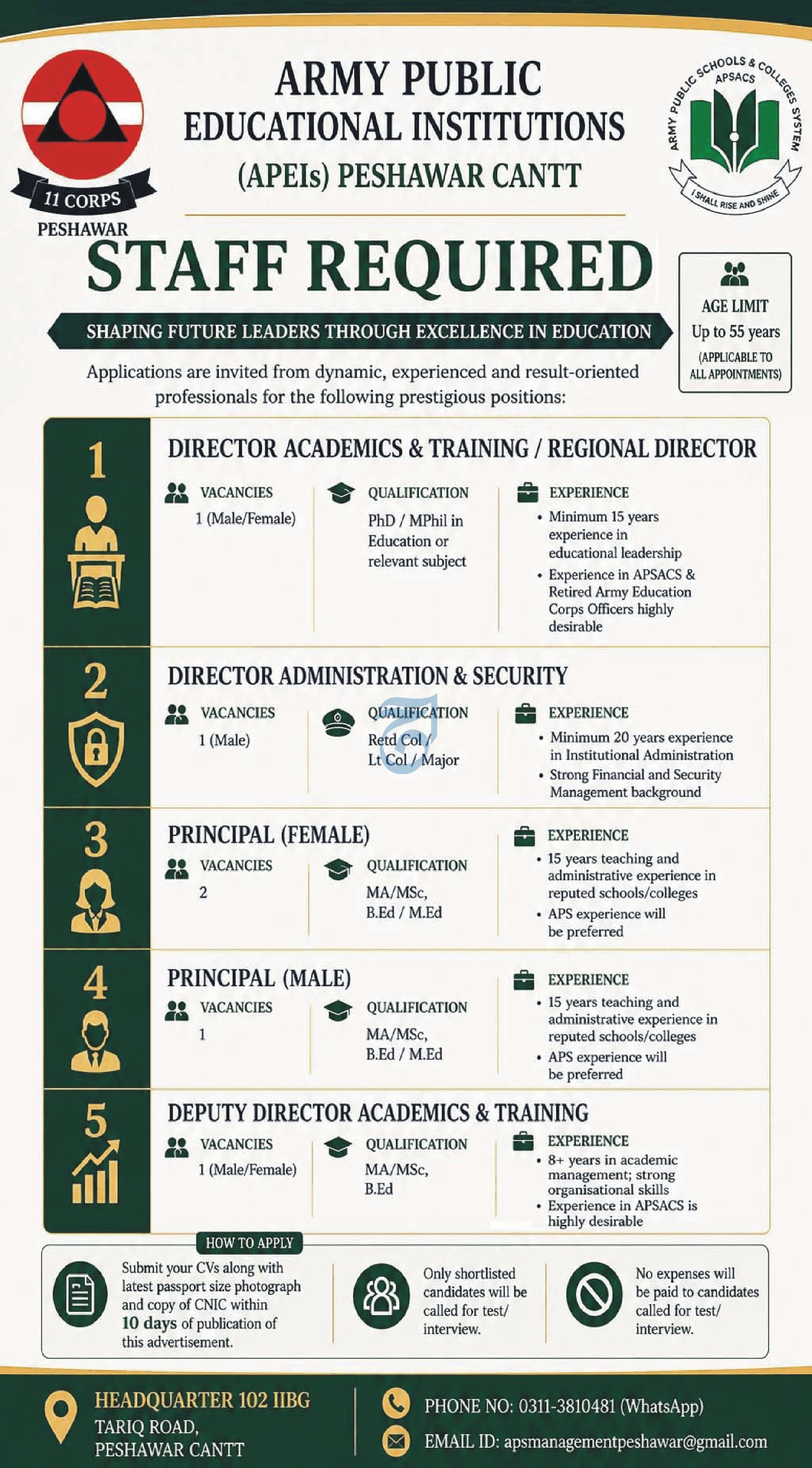 Army Public Education Institutions Jobs 2026 – Army Public School & College Paksitan Jobs 2026 — original advertisement