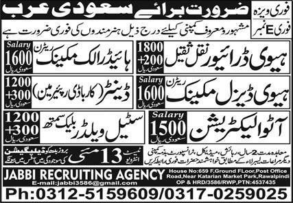 Heavy Diesel Mechanic & Blacksmith Jobs 2026 – Jabbi Recruiting Agency Jobs 2026 — original advertisement