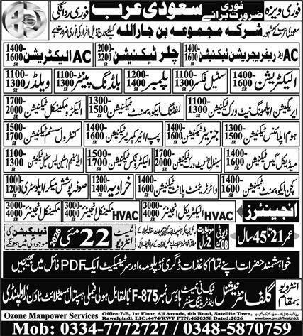 Control System Technician & Lathe Machine Operator Jobs 2026 – MS Shahroze International Overseas Jobs 2026 — original advertisement