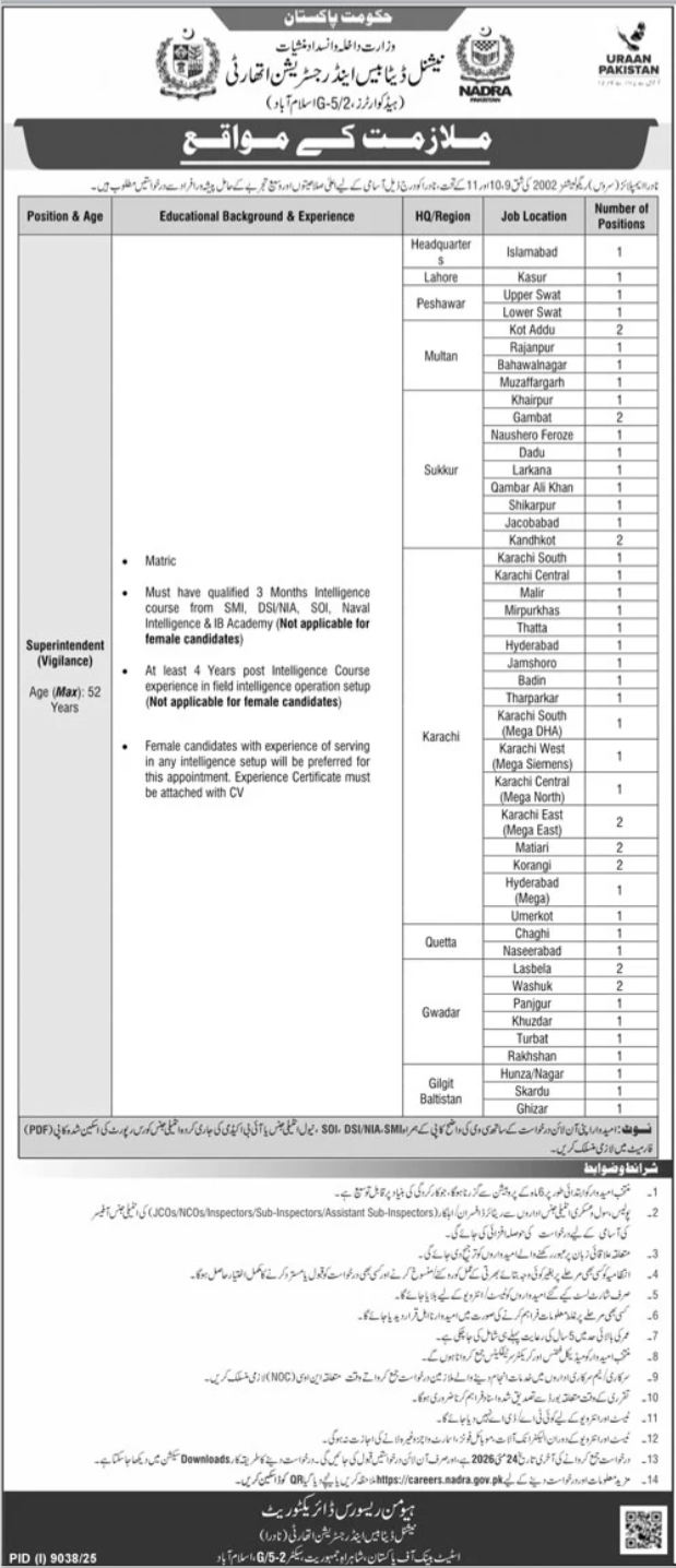 National Database & Registration Authority Islamabad Job – National Database and Registration Authority Jobs 2026 — original advertisement