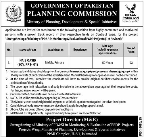 Ministry Of Planning Development & Special Initiatives Jobs – Ministry of Planning Development & Special Initiatives Islamabad Jobs 2026 — original advertisement
