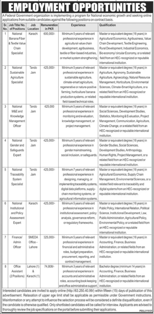 Federal Government Organization Karachi Jobs 2026 Jobs 2026 — original advertisement