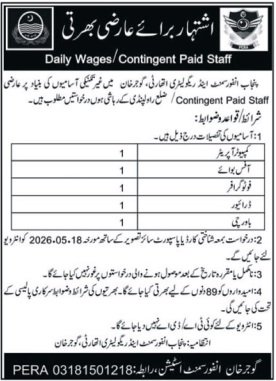 Punjab Enforcement And Regulatory Authority PERA Jobs 2026 – Punjab Energy Efficiency & Conservation Agency - PEECA Jobs 2026 — original advertisement