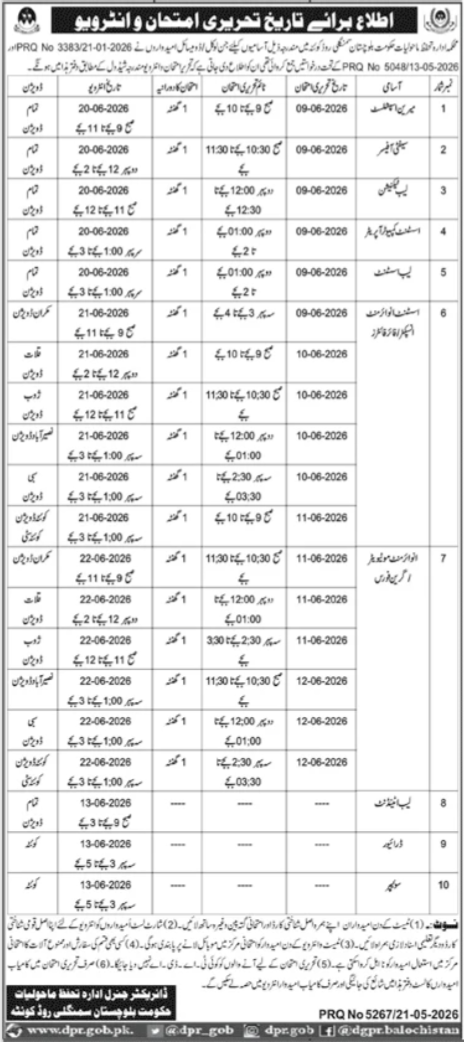 Environment Protection Department Quetta Jobs Interview – Environmental Protection Department Balochistan Jobs 2026 — original advertisement