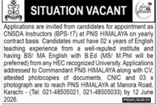 Pakistan Navy Karachi Job 2026 Jobs 2026 — original advertisement