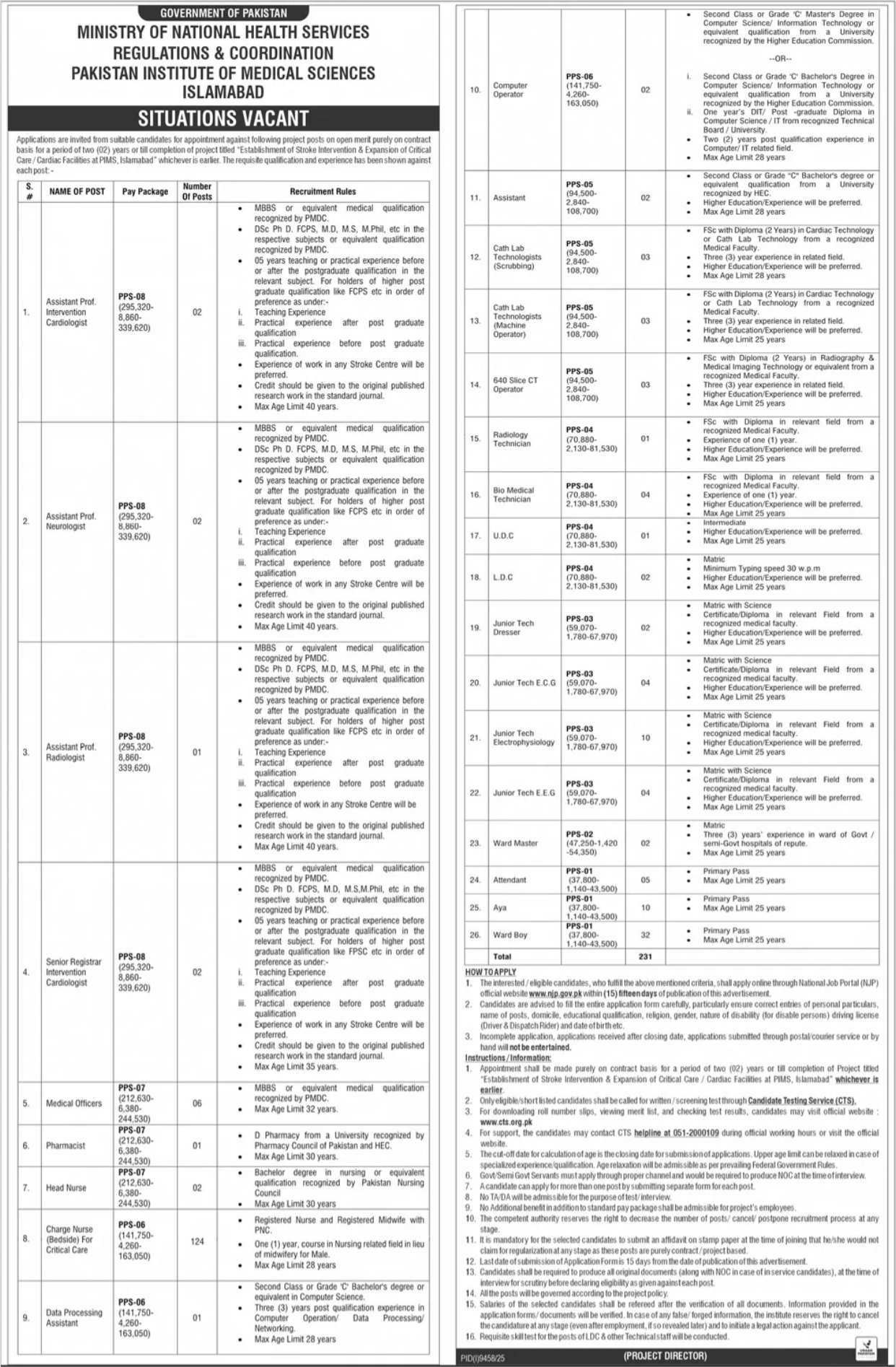 Ministry Of National Health Services Regulations Jobs 2026 – Ministry of National Health Services Regulation and Coordination Jobs 2026 — original advertisement