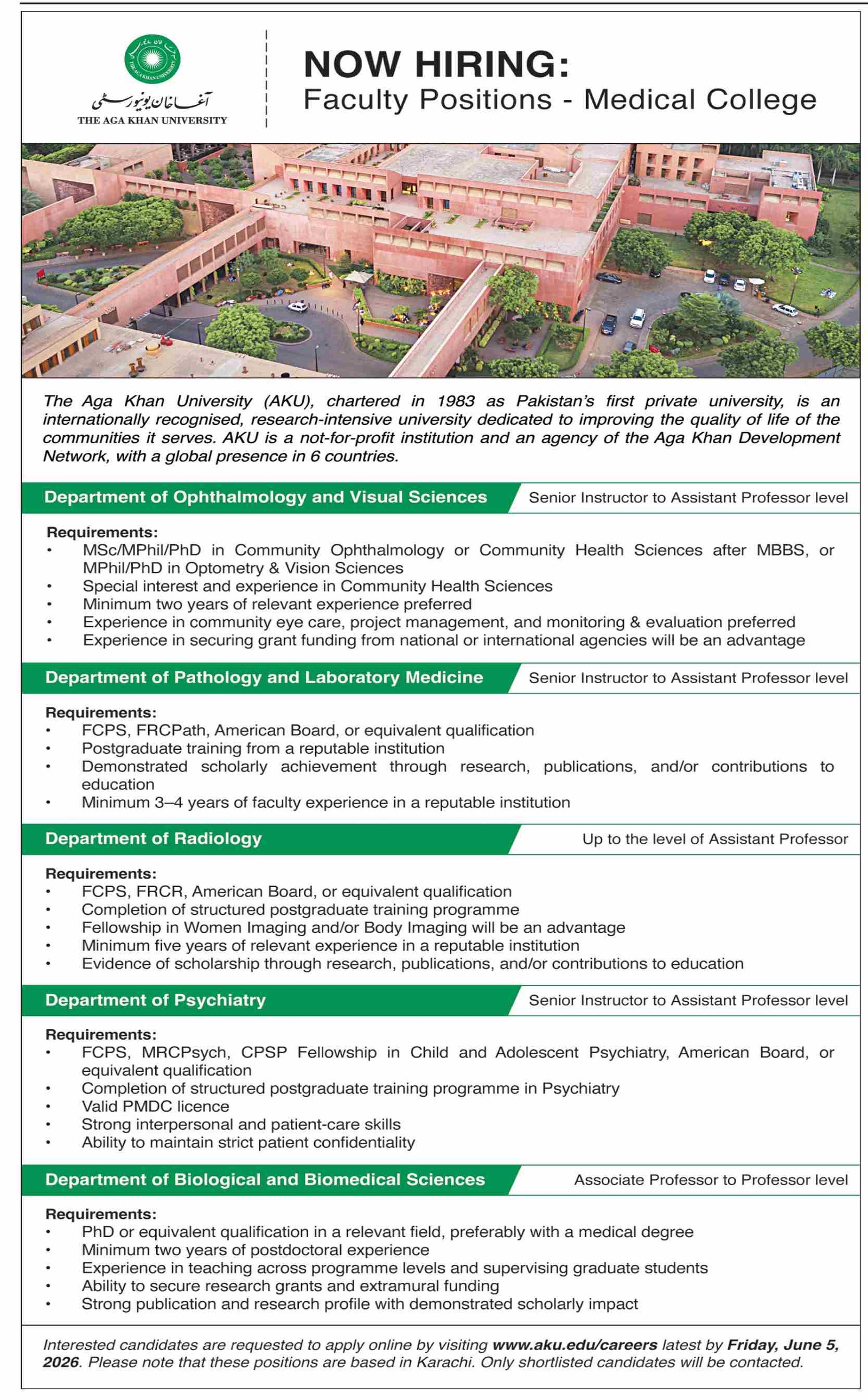 The Aga Khan University Jobs 2026 Jobs 2026 — original advertisement