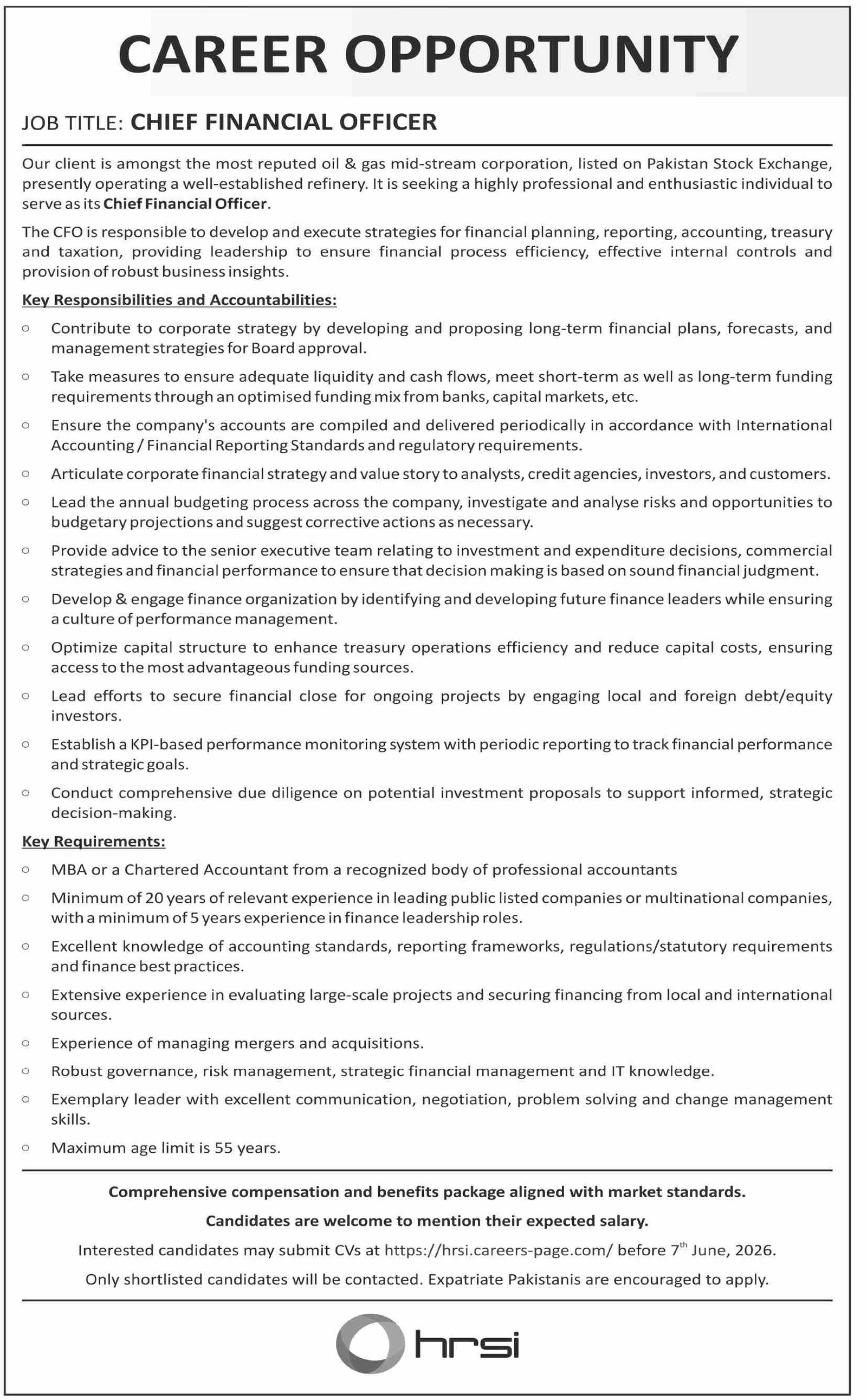 Human Resource Solutions International Jobs 2026 – HRSG People and Business karachi Jobs 2026 — original advertisement