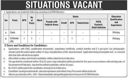 Combined Military Hospital CMH  Mardan Jobs 2026 Jobs 2026 — original advertisement