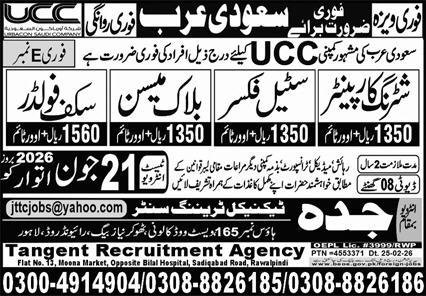 Block Mason & Steel Fixer Jobs 2026 In Saudi Arabia — original advertisement