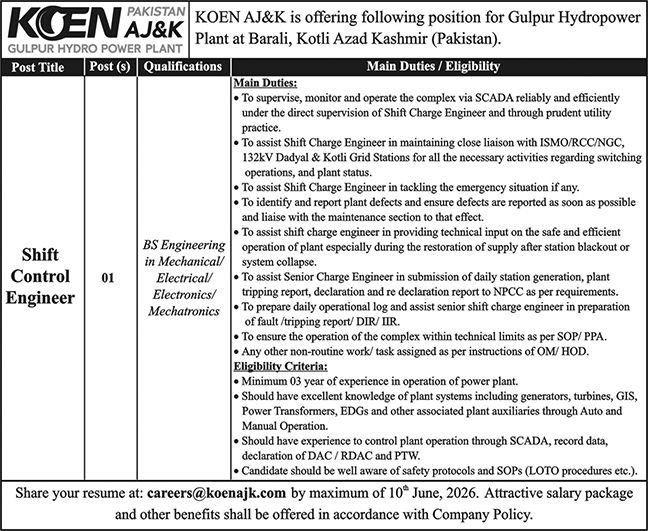 KOEN AJ&K Kotli Job 2026 — original advertisement