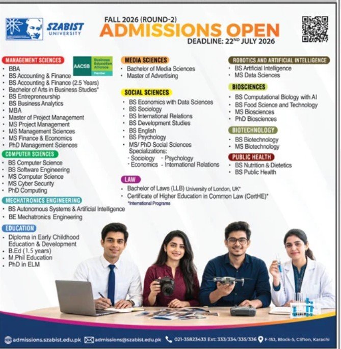 Admission Open in Shaheed Zulifiqar Bhutto — original advertisement