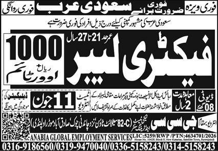 Factory Labour Jobs in Saudi Arabia 2026 — original advertisement