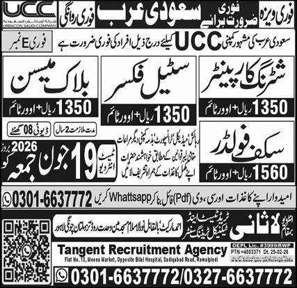 Shuttering Carpenter & Block Mason Jobs  2026 In Saudi Arabi — original advertisement