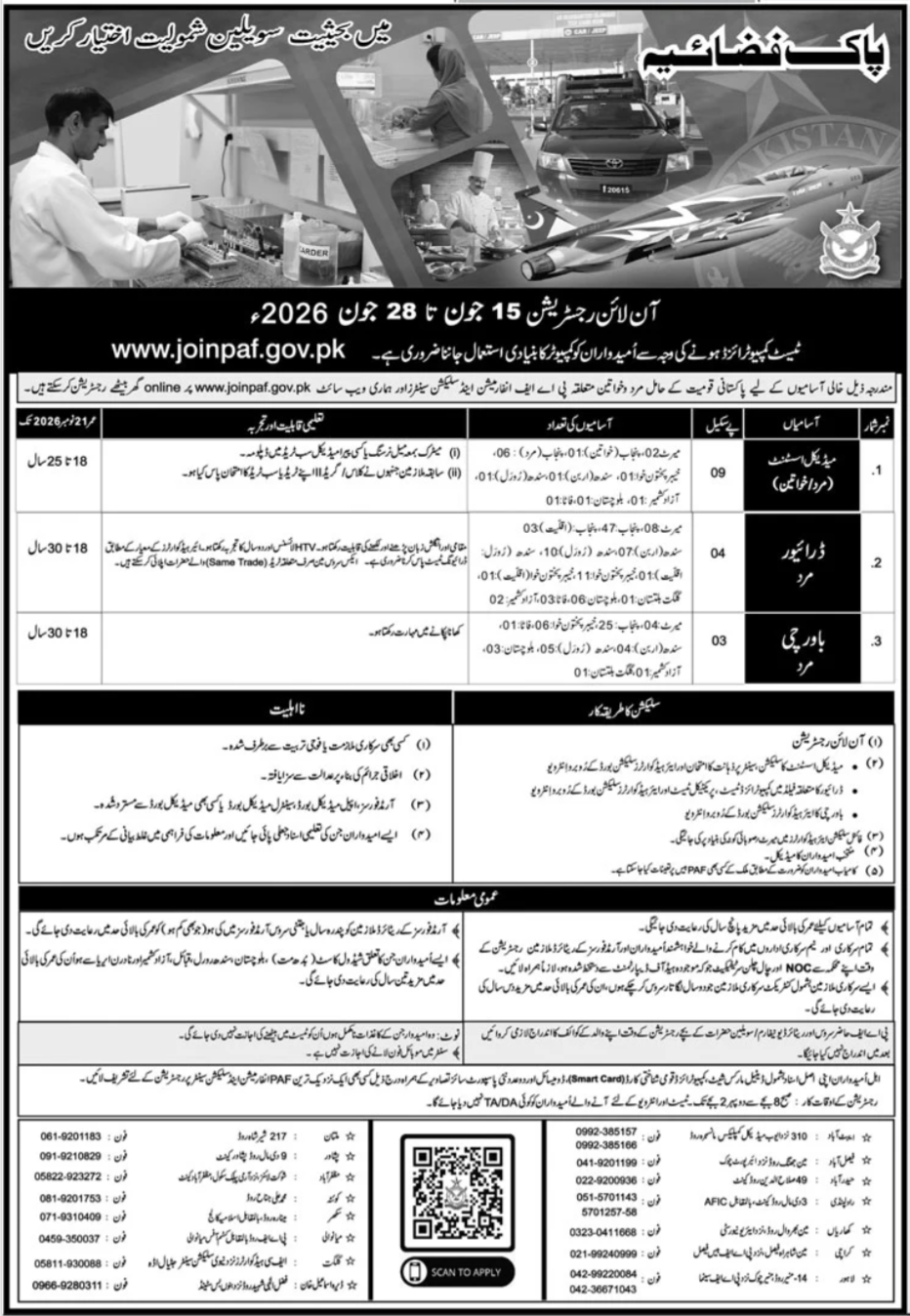 Pakistan Air Force PAF Islamabad Jobs 2026 — original advertisement