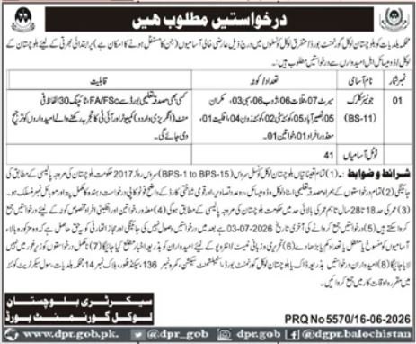 Local Government Board Quetta Job 2026 — original advertisement