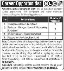 National Logistics Corporation NLC Jobs 2026 — original advertisement