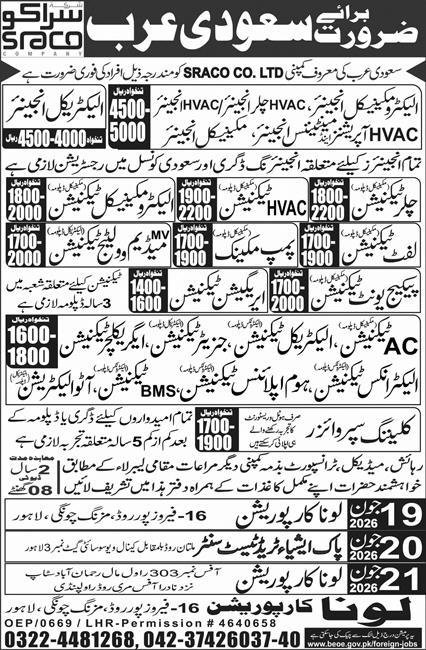 Medium Voltage Technician & Cleaning Supervisor Jobs 2026 — original advertisement