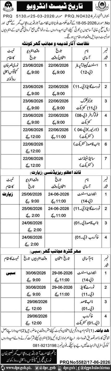 Department of Archaeology and Museums Jobs interview — original advertisement