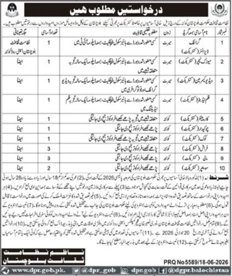 Ministry Of Culture Quetta Jobs 2026 — original advertisement