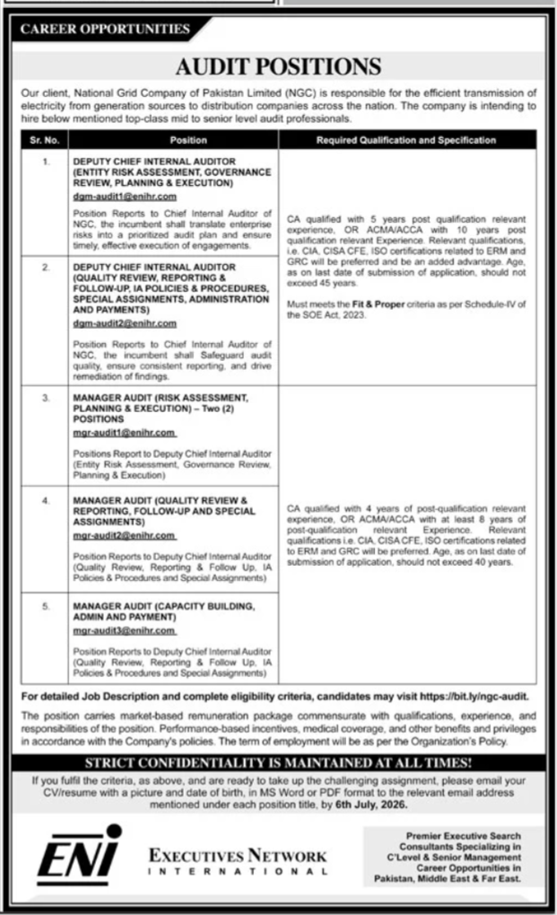 Executive Network International ENI Karachi Jobs 2026 — original advertisement