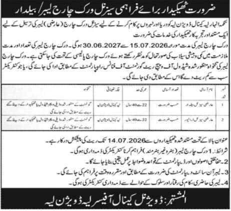 Anhar Department Layyah Punjab Jobs 2026 — original advertisement
