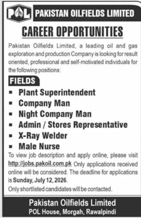 Pakistan Oilfields Limited POL Rawalpindi Jobs 2026 — original advertisement
