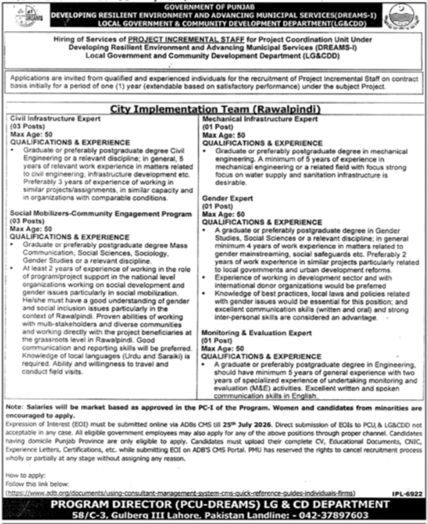 Local Government & Community Development Department Jobs — original advertisement