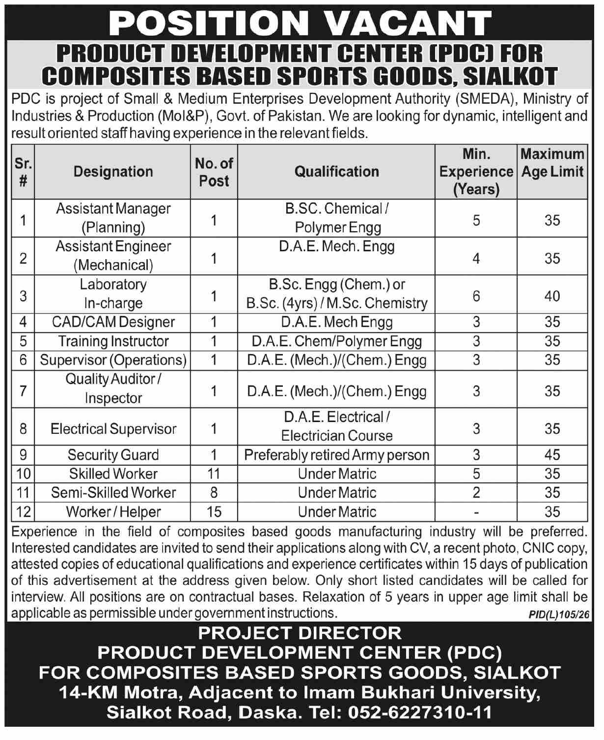Small and Medium Enterprise Development Authority Jobs 2026 — original advertisement