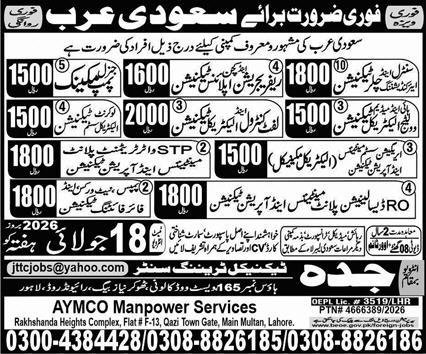 General Pump Mechanic & Fire Fighting Technician Jobs 2026 — original advertisement