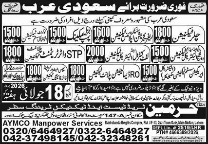 RO Desalination Plant Maintenance Technician Jobs 2026 — original advertisement
