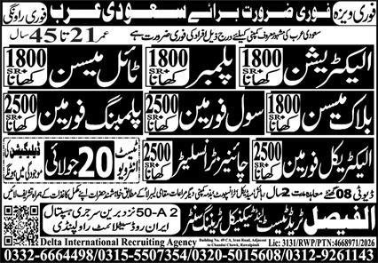 Plumbing Foreman & Electrical Foreman Jobs 2026 — original advertisement