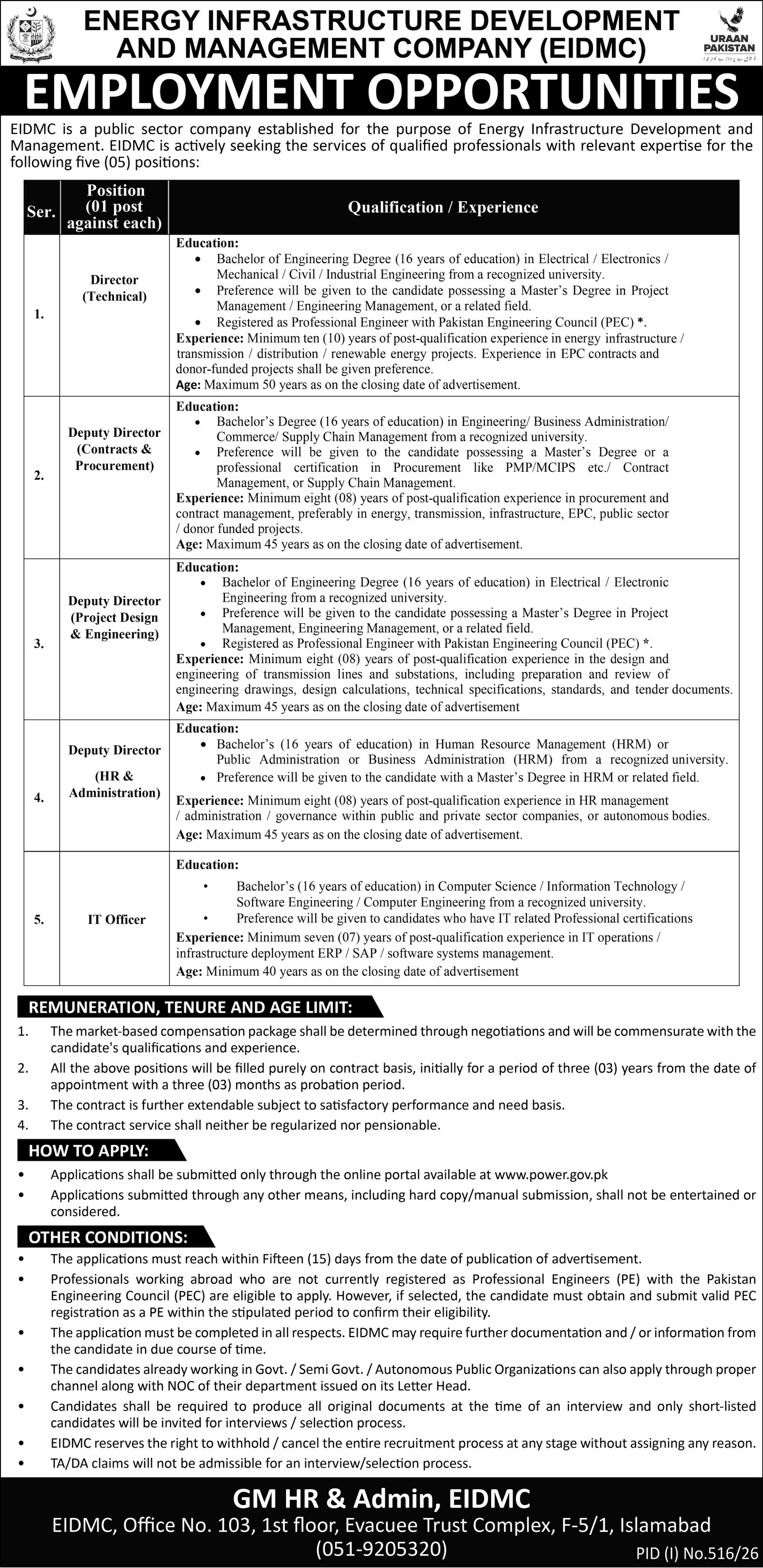 Energy Infrastructure Development & Management Jobs 2026 — original advertisement