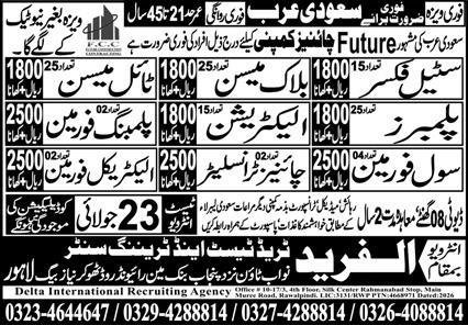 Electrician & Electrical Foreman Jobs 2026 In Saudi Arabia — original advertisement