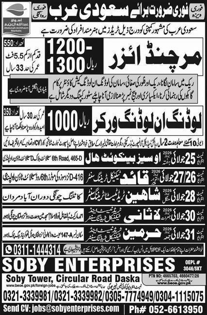 Loading Worker & Unloading Worker Jobs 2026 In Saudi Arabia — original advertisement